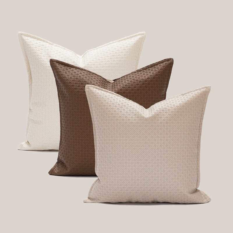 Leather embossed decorative cushions with a beautiful textured pattern in various colors