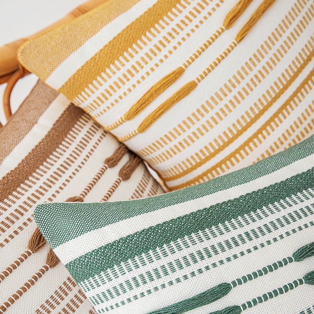 Moroccan styled jacquard threaded cushion with beautiful embroidery in various colours