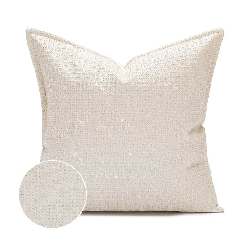 White Leather embossed modern cushion